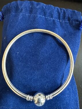 Pandora Silver Hinged Bangle Bracelet with Polished Clasp from Princess Cruises